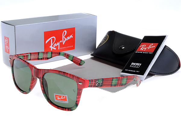 Ray Ban Rojo Plaid Frame New Wayfarer Gafas De Sol