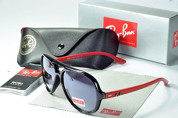RB4125 Cats 5000 Negro/Rojo Frame Fashion Gafas De Sol